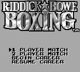 Riddick Bowe Boxing (USA) Title Screen